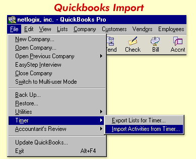 quickbook pro timer