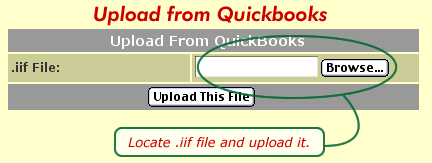 Upload from QuickBooks